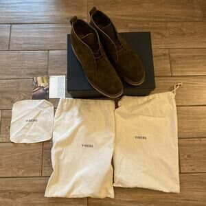 Viberg Bernhard Chukka Boot W’ Pullstrap HRWN Mushroom Chamois 1035 Suede 11.5